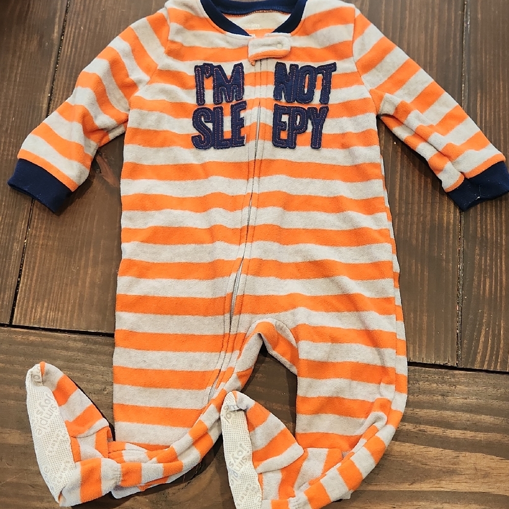 Carter's Orange and White Striped Footie